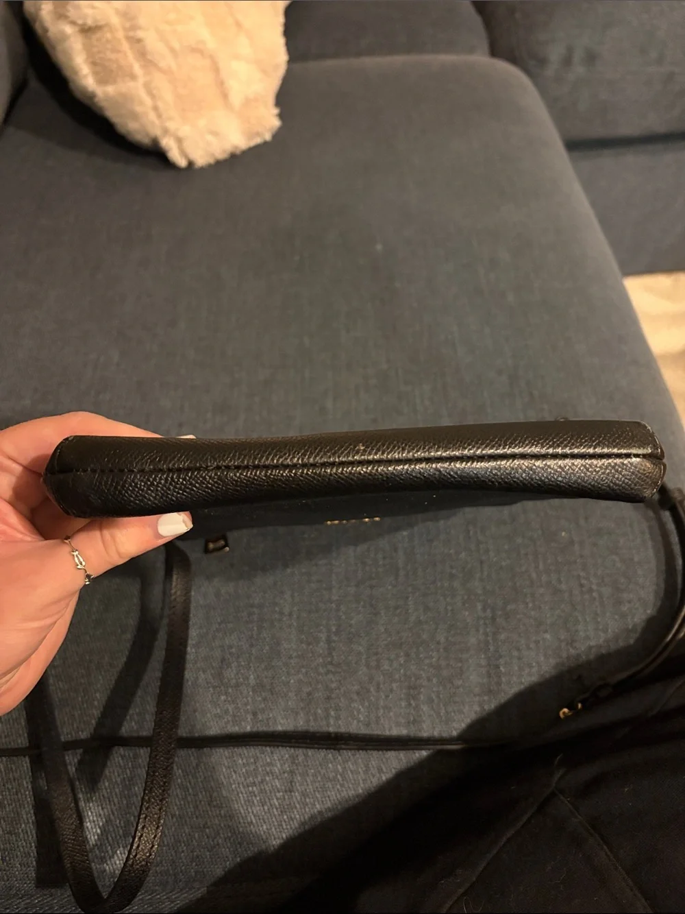 Coach Black Pebbled Leather Crossbody with Gold Hardware